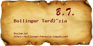 Bollinger Terézia névjegykártya
